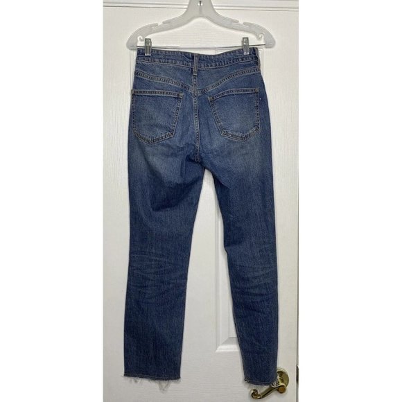 Pilcro And The Letterpress Women’s The Vintage Straight Jeans Distressed Blue 27 - Picture 4 of 8